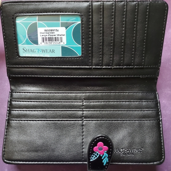 Owl Garden Wallet NWT - Black Vegan Leather - Shagwear - Picture 4 of 9